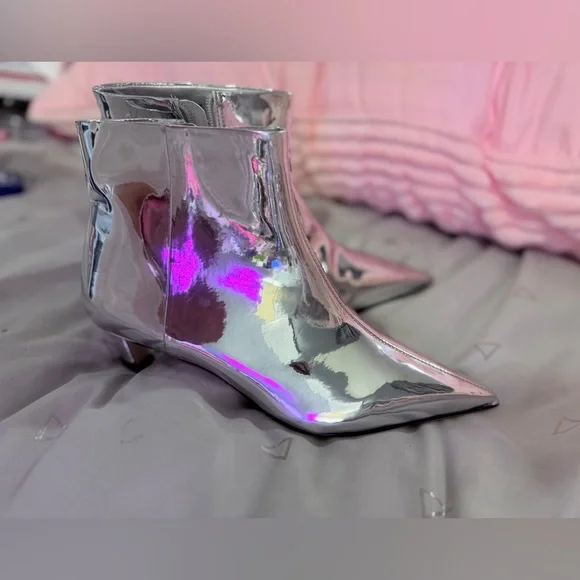 Gianni Bini Silver Heeled Boots - Picture 3 of 6